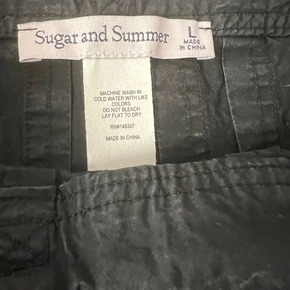 Sugar‎ and Summer Girl’s Chic Black Skirt with Buckle Pockets, Size L, NWOT